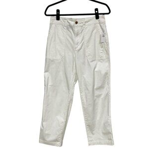 Gap Girlfriend White Khaki High Rise Pants, Size 6, Measures 29.5 x 26.5,‎ NEW